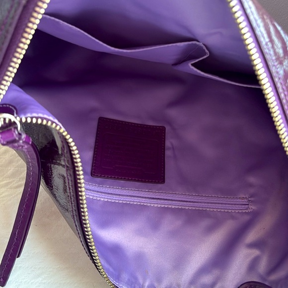 Coach Purple Patent Leather Bag - Picture 6 of 9